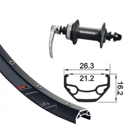 Roue avant 29"Alivio Centerl.black QR 32a. Rodi Black Rock DISK sz .Niro-Spei.(ne)