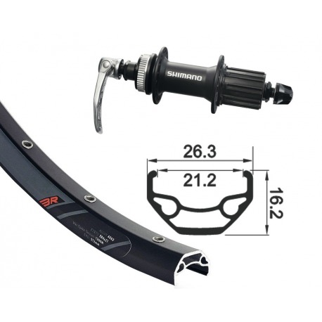 Roue arrière 29"Alivio Centerl.black QR 32a. Rodi Black Rock DISK sz .Niro-Spei.(ne)