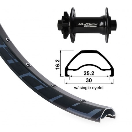 RD 29" XLC 6 trous nég.TA 15 110mm Rodi Ready 25 DISK rayons nég.-Niro(neg)