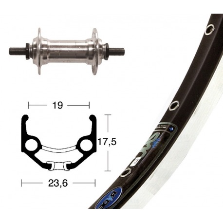 Roue Avant 28x1.75cube d.alu.pl.rigide 36O Rigide Zac 19 ne./pl. radio niro
