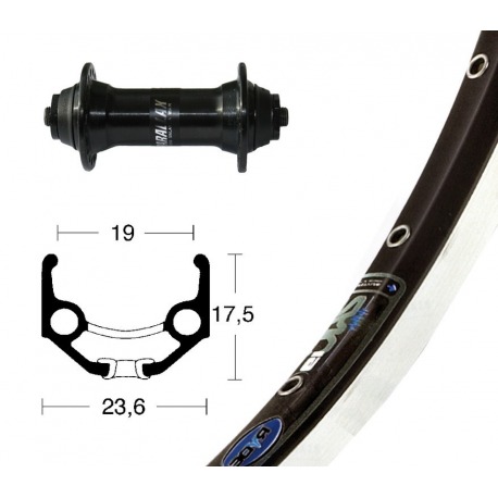 Roue avant 28x1,75 T 3000 noir QR 36a. Rigide Zac 19 ne./pl. Niro-Speich (ne.)