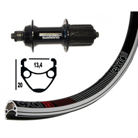 Roue arrière 13-622 Tiagra noir QR 32L Exal XR-1 ne/pla.s. oje.radio-Niro ne.DD