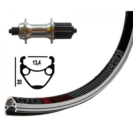 Roue arrière 13-622 Tiagra 10/11v QR 32 trous 6 5 ExalXR-1 ngr/argent avec oeillets de rayonNiroDD