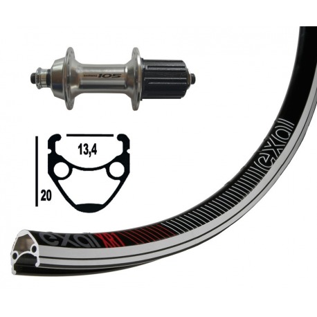 Roue arrière 13-622105 argent 8/9v QR 32 trous 6 5 ExalXR-1 noir/argent avec oeillets de rayonNiroDD