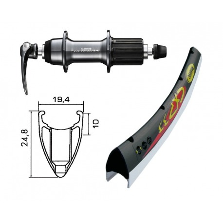 H-Wheel 700C Ultegra .argent.SSP 32L Mavic.CXP noir/argent Niro-Spei. JJ