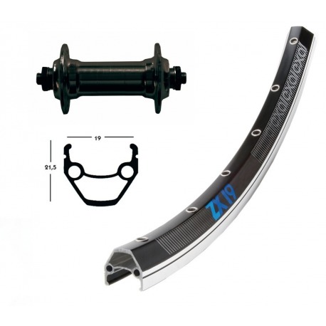 Roue avant 26x1.75alu. nég..SSP 36ab. Exal ZX 19 neg/argent. Niro parle négatif.