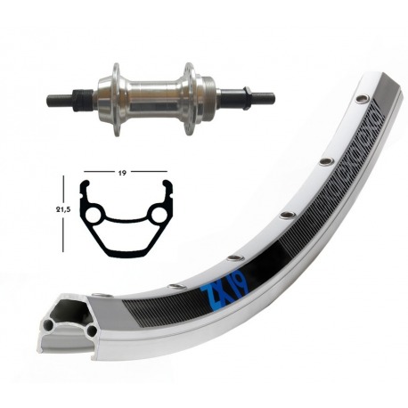 Roue arrière 26x1.75 rigide fendue 36 trous Exal ZX 19 rayons Niro silver
