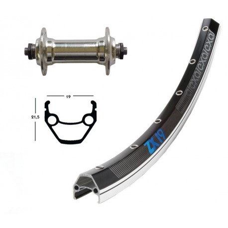 Roue avant 28x1.75 alu.plat. SSP 36 ab. Exal ZX 19 neg/bru.rayons Niro