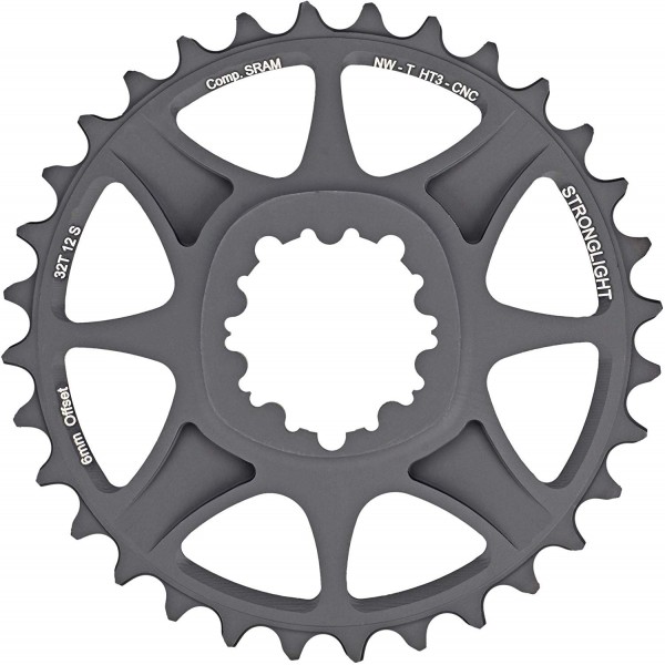 Stronglight VTT Sram 1x12 Plateau Direct Mount 38t 6mm Offset Gris HT³