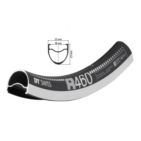 Jante DT Swiss R 460 28" noir 622-18 VL 6.5mm 24 trous
