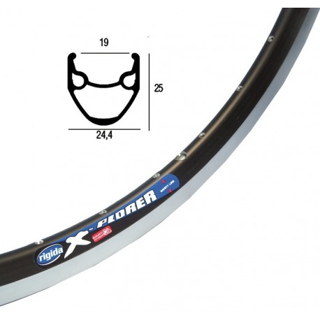 Jante Rigida Xplorer 20“ ne. 406-19 VL 8,5 mm 36 ouverture, sans oeillets