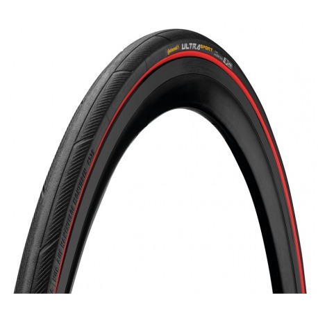 Pneu souple Continental Ultra Sport III 28" 700x23C 23-622 peau noire/rouge