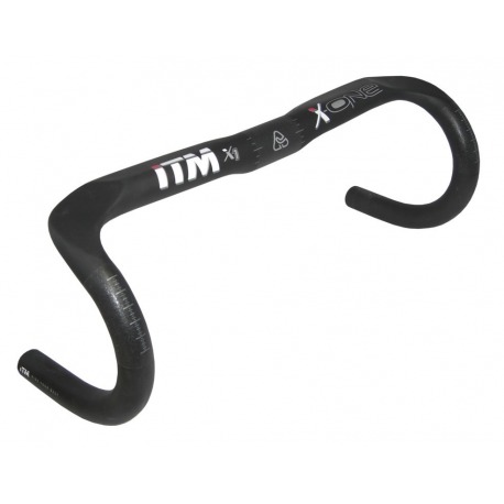 Guidon route ITM X-One Carbone Ø31,8 mm, 400mm, Noir carbone, câblage in.