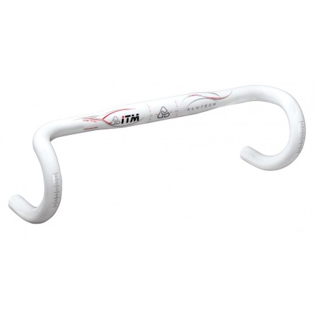 Guidon route ITM Alutech 7075 blanc Ø31,8 mm, 420mm, Alu 7075 laqué blanc