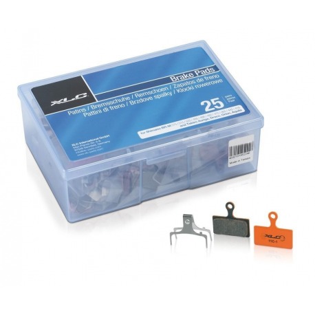 Plaquettes de frein XLC Shimano BR-M985 dans une boîte d'atelier, c. 25 ensemble (RRP par ensemble)
