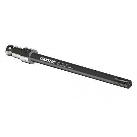 Axe traversant pour raccord Croozer Click&Crooz M12x142/148 L.174/180mm filetage 1.75mm Z10