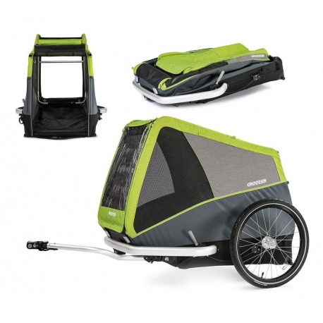 Remorque Croozer Dog XL (E) 2018 sauterelle verte, avec manuel d'utilisation