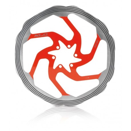 Disque de frein XLC BR-X58 Ø 203mm, argent/rouge, bague de friction CNC.
