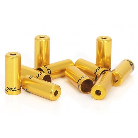 XLC Bouchons pour gaines de frein BR-X10 or, Ø intérieur 5,0 mm, 50 u. en bouteille