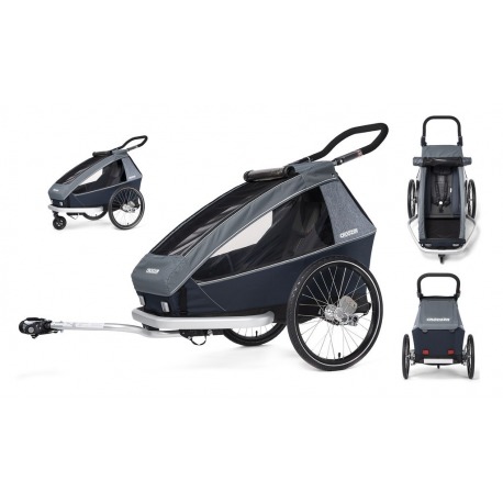 Croozer (E) 2020 Kid Vaaya1 remorque enfant,gris bleu,AirPad monoplace