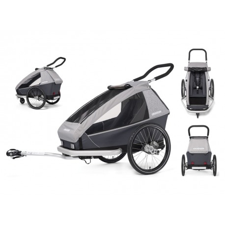 Croozer (E) 2020 Kid Keeke 1 remorque enfant,st.grey,AirPad monoplace