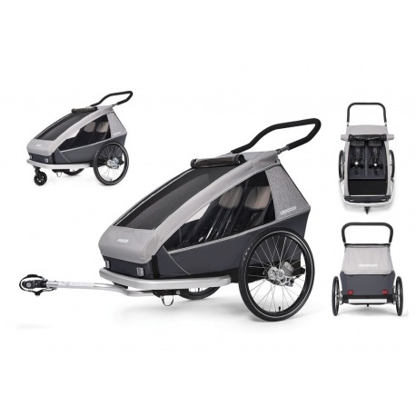 Remorque enfant Croozer (E) 2020 Kid Keeke2,st.grey,AirPad biplace