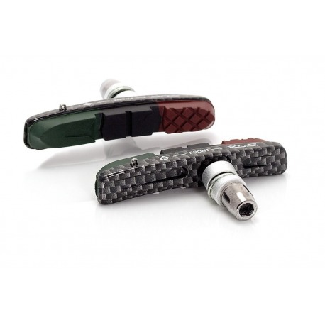 XLC Cartouche V-Brake plaquettes BS-V10 4 par jeu, 72 mm, Carbonlook 3 couleurs