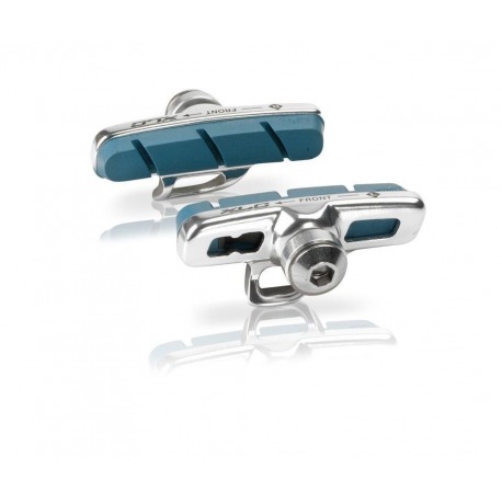 Cartouche XLC Road Campa 4 plaquettes par Set, 50mm, argent/bleu pour Carbone