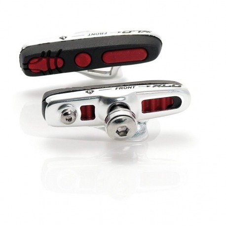 XLC Cartridge Road BS-R04 ABS Plaquettes de frein 4 par jeu, 55 mm argent/noir/rouge