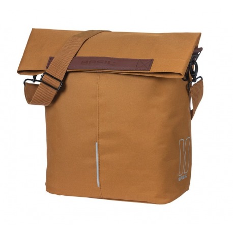 Cabas Basil City marron camel, système Hook On, 30x18x49cm