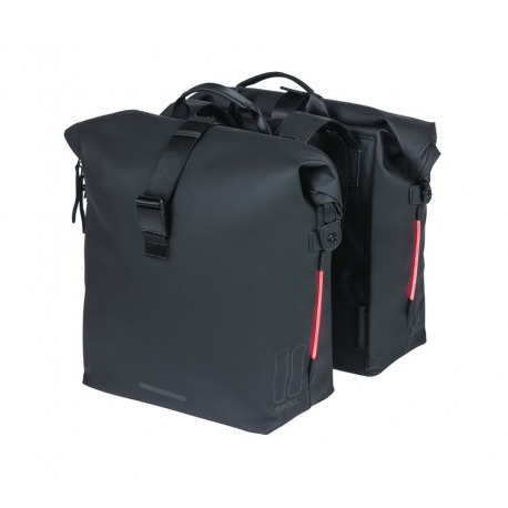 Sacoche de selle noire Basil SoHo Nordlicht, 31x13x37cm