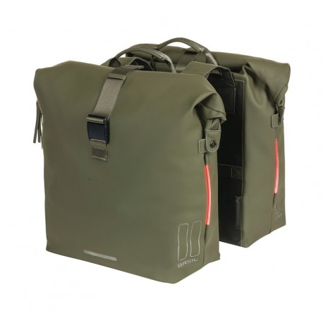 Sacoche de selle Basil SoHo Nordlicht vert foncé, 31x13x37cm