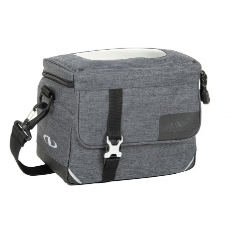 Sacoche de guidon Norco Glenbar tweed grise, 23x17x15cm, sans adaptateur de guidon