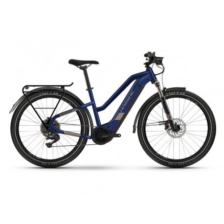 Vélo électrique Haibike Trekking 7 Trapez blue/sand 2022