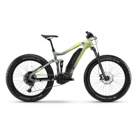 Fatbike électrique double suspension Haibike FullFatSix 500Wh 12-G GX Eagle canari/bambou mat Mod. 2021