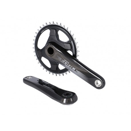 Manivelles Sram Force 1x D1 24mm, 170mm sans axe, alu/carbone, brillant, 40d.12-v