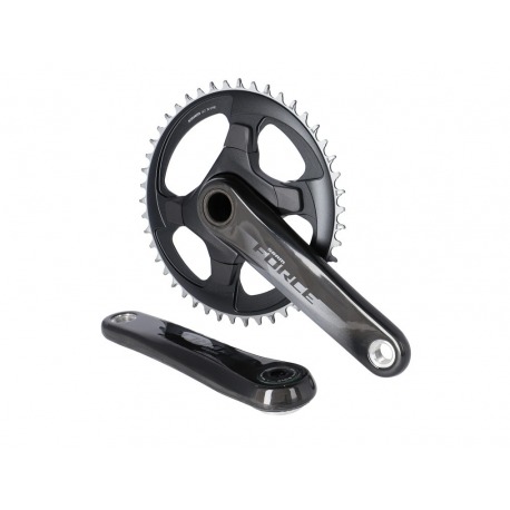 Manivelles Sram Force 1x D1 24mm, 175mm sans axe, alu/carbone, brillant, 46d.12-v