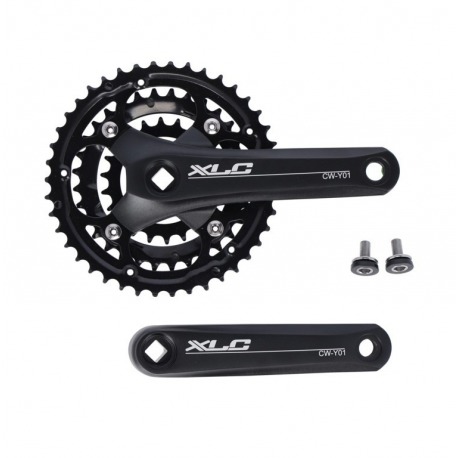 Manivelles XLC noires, 152mm, 4 pans, 22/32/42T