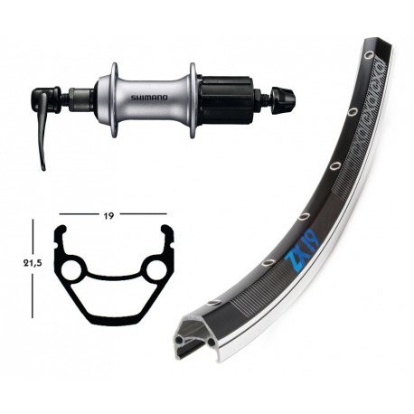 Roue arrière 26x1.75 Acera T3000 cass. 8-v. QR Exal ZX 19 36 a. ne./bla. niro rayons