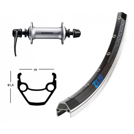 Roue avant 28x1.75 Acera T3000 argent QR 36 a. EXAL ZX 19 noir/pol. niro rayons