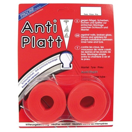 Bande anti-crevaison par paire 25-28/622 rouge largeur 25mm