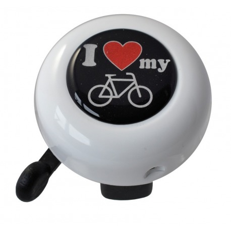 Reich trille motif cloche j'aime mon vélo 55 mm blanc