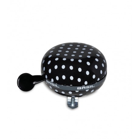 Cloche Ding-Dong Basil Polka Dot noir/pois blancs, Ø 80mm