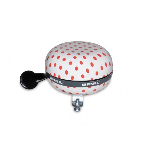 Cloche Ding-Dong Basil Polka Dot blanc/pois rouges, Ø 80mm