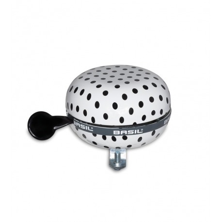 Cloche Ding-Dong Basil Polka Dot blanc/pois rouges, Ø 80mm