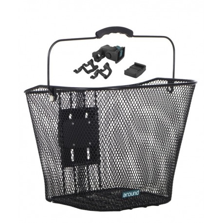 RD Around Basic panier noir 32x23x26 cm c. support de guidon, filet