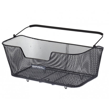 Basket-RT Basil Base XL acier 50x31x21 noir, maille étroite