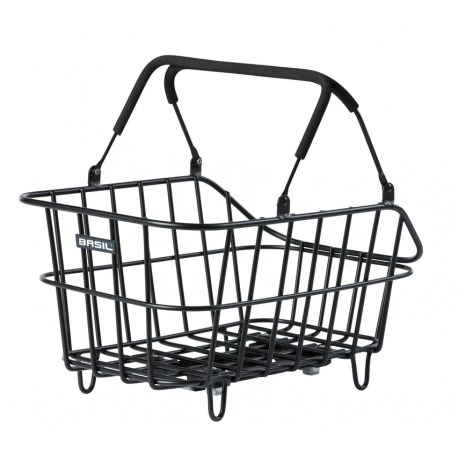 Panier-RT Basil Cento Mik Alu 45x33x21 cm, noir mat, maille large