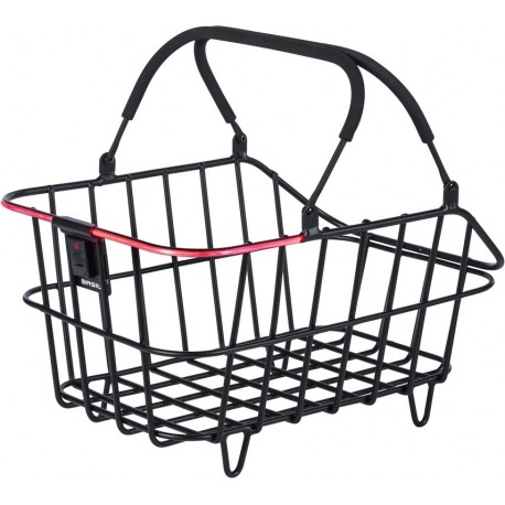 Panier arrière BasilCento Alu Nordlicht noir, maille large