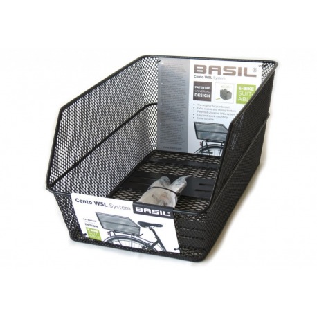 Panier arrière Basil Cento WSL 39x24x21cm, noir, maille étroite